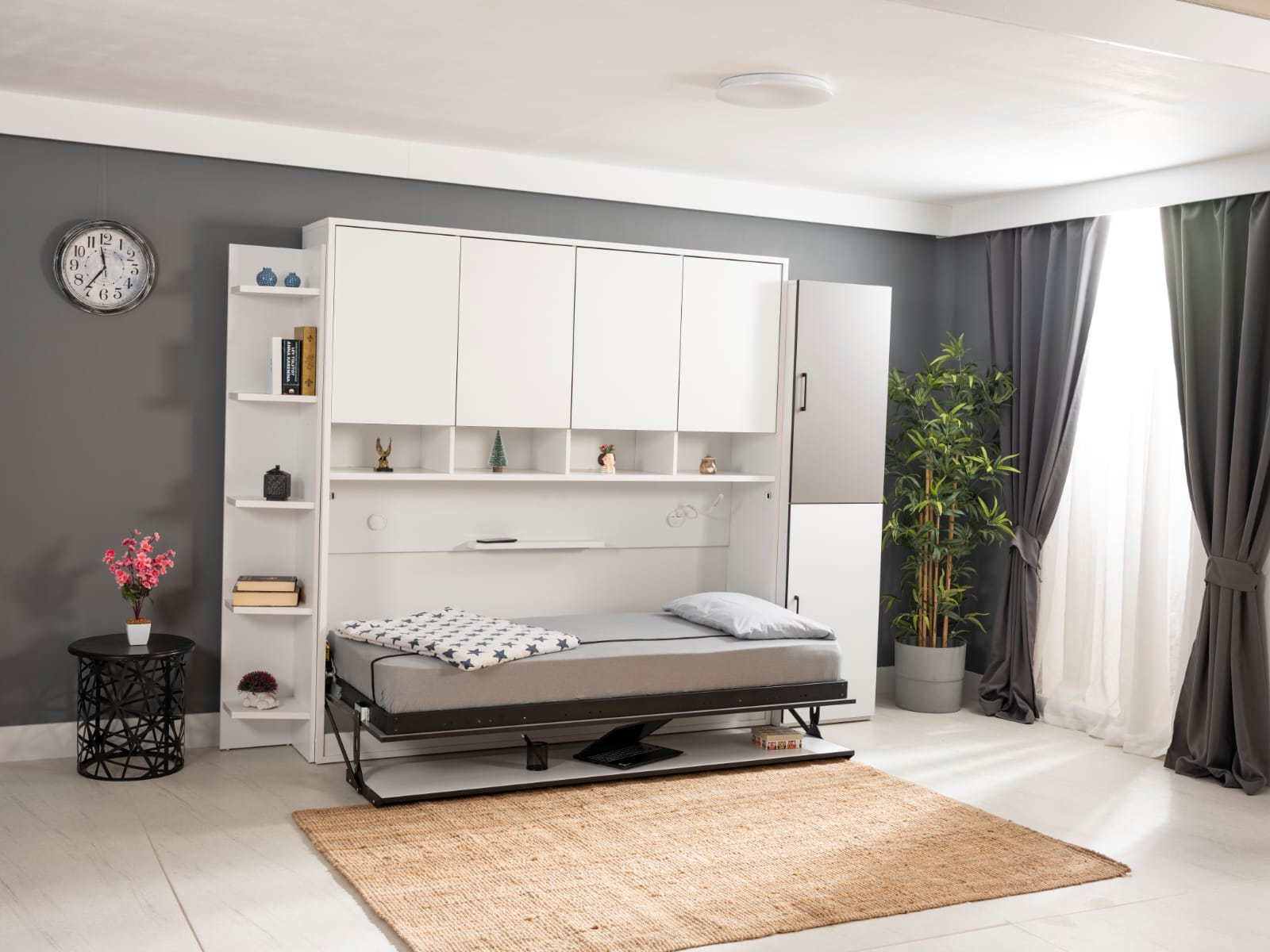 Lit Escamotable Horizontal Optimal armoire sur meuble